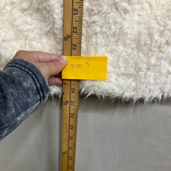 Art Class Girl's Size XL Ivory Long Faux Fur Mid Length Single-Button Lined Coat - Picture 15 of 16